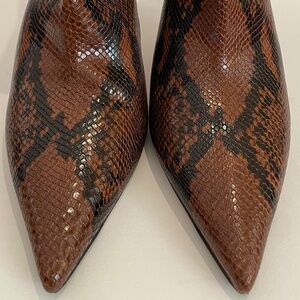 Jimmy Choo Snakeskin Bootie Sz 38.5 Cognac color.